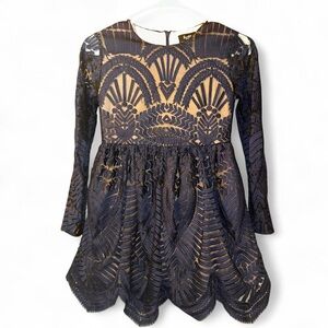 Bardot Navy and Gold Kids Formal Dress